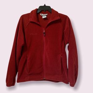 Columbia Fleece Women Red Jacket SZ Small